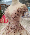 CG140 Real Photo High neck floral beaded Swollen Gown