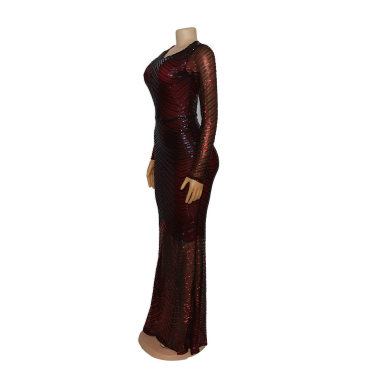 MX314 Plus size sequined Maxi dresses ( 3 Colors )