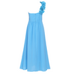 FG445 One shoulder Chiffon Maxi dresses for Girls ( 6 Colors )