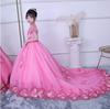 FG447 Pageant Dress with long tail for Girls ( 6 Colors )
