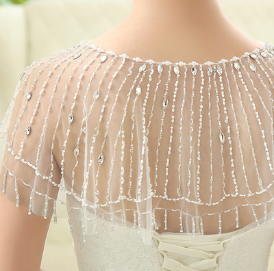 WJ18-1 Handmade crystals Bohemian Style Wedding Jacket