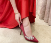 BS63 Rhinestone Silk Wedding hight Heels(3 Colors)