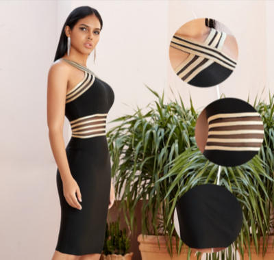 MX316 Halter neck Bodycon Cocktail dresses ( 3 Colors )