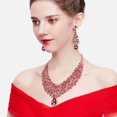 BJ132 Indian style Bridal Jewelry sets :necklace+Earrings(4 Colors)