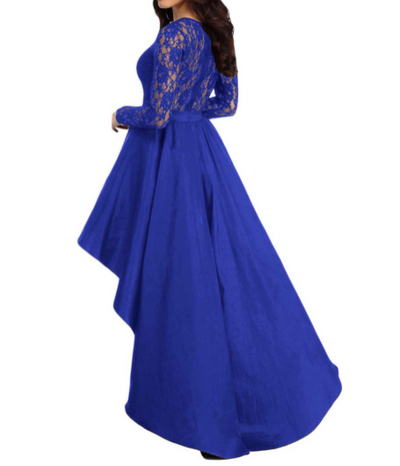 MX319 Asymmetrical Party Dresses (Blue/Black)