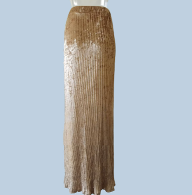 CK87 Velvet High Split Pleated Skirts ( 4 Colors )