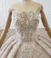 CG109 O-neck beading sequin crystal Quinceanera Dress