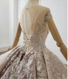 CG109 O-neck beading sequin crystal Quinceanera Dress