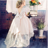 FG125 Cap sleeve with ostrich feather Princess girl dress