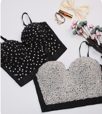 TJ114 Pearls beaded Cimi Tops ( 5 Colors )
