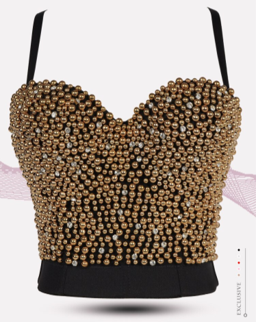 TJ114 Pearls beaded Cimi Tops ( 5 Colors )