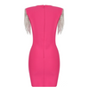 MX323 Fringe Diamond Square Neck Cocktail dresses (4 Colors )