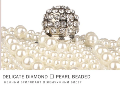 CB154 Pearl beaded Bridal Clutch Purses(3 Colors)