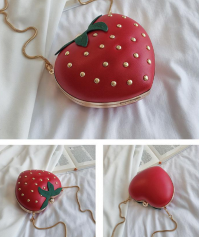 CB287 Strawberry Design Crossbody Bags (Red/White)