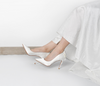 BS195 White Flower pearls Bridal Shoes
