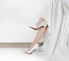 BS195 White Flower pearls Bridal Shoes