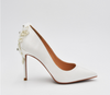BS195 White Flower pearls Bridal Shoes