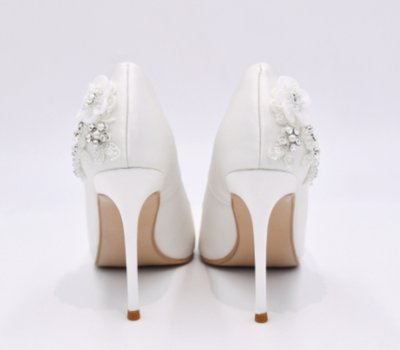 BS196 Handmade Ivory Lace Bridal shoes