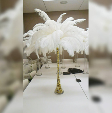 DIY393 : 10pcs/lot Natural White Ostrich Feathers For Wedding Decoration