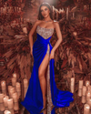 PP440 Sexy High Side Split Shiny Sequin Prom dress