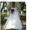 CW189 Cheap 3/4 sleeve  Applques lace up back Wedding dress