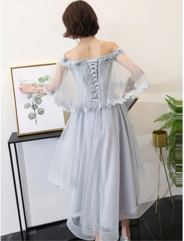 BH194 Half sleeves Embroidery Homecoming dress