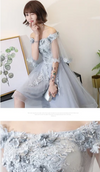 BH194 Half sleeves Embroidery Homecoming dress