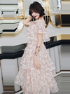 BH195 Korean sweet Tea-Length Homecoming dress