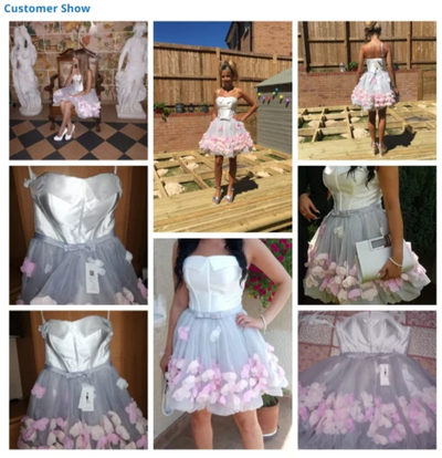 PP46 Sweety Flowers strapless cocktail Dresses
