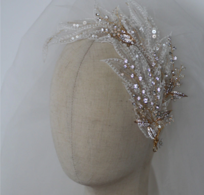 BJ208 Lace Leaf shape Bridal Headbands