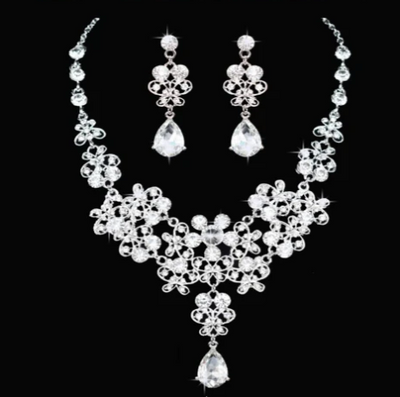 BJ140: 2 styles Wedding Jewelry sets :Tiara+Earring+Necklace