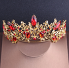 BJ50 Vintage Baroque Red Crystal Jewelry( Crown,Necklace,Earrings)