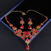 BJ50 Vintage Baroque Red Crystal Jewelry( Crown,Necklace,Earrings)