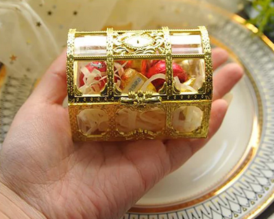 DIY155 : 16pcs/12pcs Gold Transparent Plastic Gift Boxes