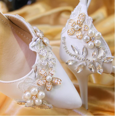 BS01 Pearl Flower Bridal Shoes