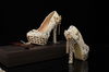 BS96 Luxury diamond & pearl Bridal shoes , maching bag