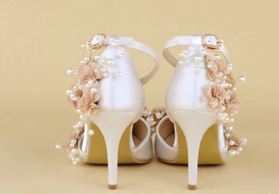 BS09 Fashion flower pearl Wedding Heels
