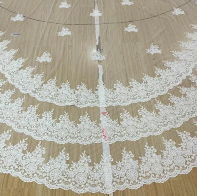 BV08 Luxury 5 Meters lace Edge Sequins 3 Layers Wedding Veil