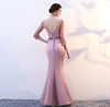 BH144 Long sleeve V neck mermaid Bridesmaid Dresses (7 Colors)