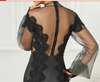 PP68 Black Tulle Appliques Cocktail Dress
