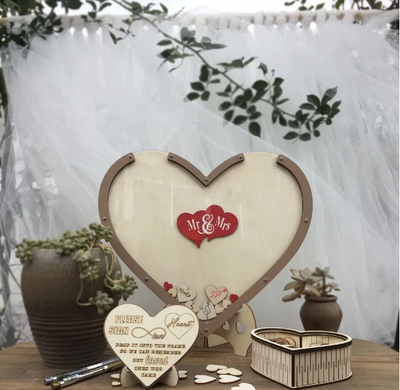 DIY165 Hearts drop unique  Wedding Guestbook (8 Styles)