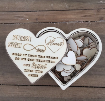 DIY165 Hearts drop unique  Wedding Guestbook (8 Styles)