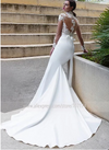 CW197 Tulle & Satin High Neckline Mermaid Bridal Dresses