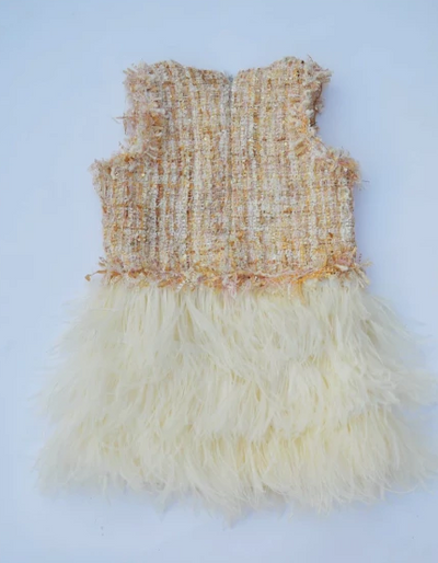 FG150 Handmade feather Puffy Girl dress