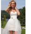 SS65 Simple Short  beach Wedding Dress with detachable skirt