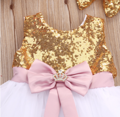 FG314 Sequin tutu dress with headband