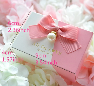 DIY169 : 30pcs Pearl ribbon bowknot Wedding Candy boxes