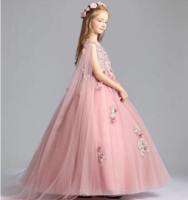FG256 Pink Flower Girl Dress(1-14 Yrs)