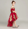 FG159 Red Wine Shoulderless Embroidery Lace Girl Dresses(3 Styles)