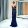 LG268 Luxurious Navy Blue Evening Gown